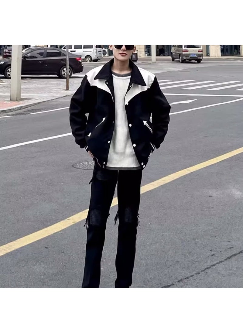 Generic Autumn 2023 Slim Fit Vintage Jeans for Men Black 