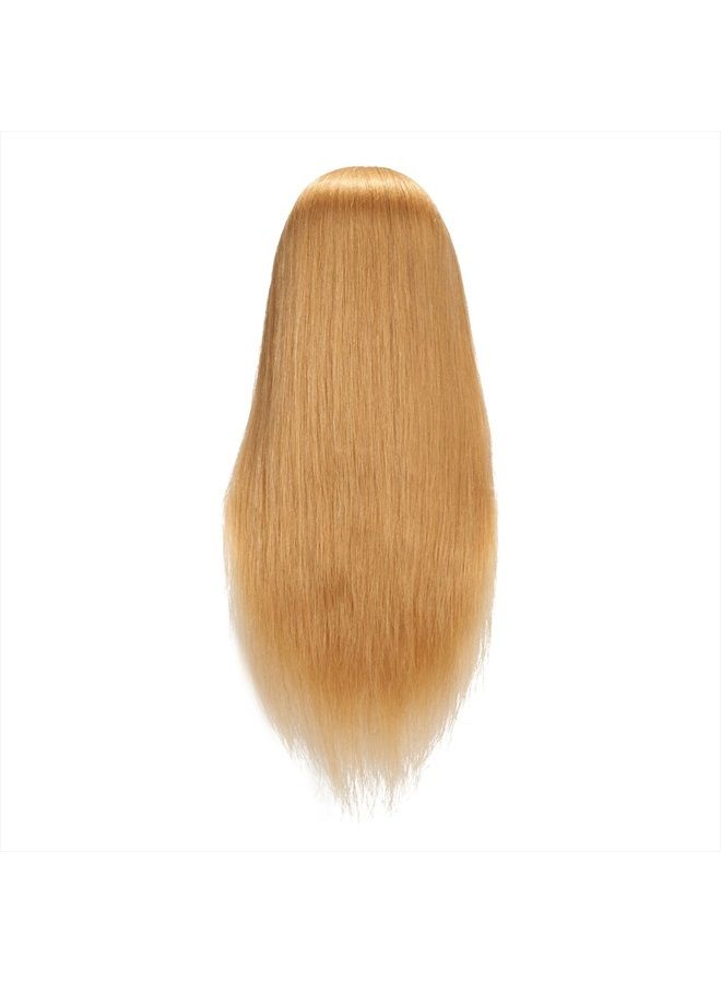 training head Traininghead 28-30" 100% Human Hair Mannequin Head Hairdressing Training Practice Head Hair Styling Cosmetology Manikin Doll Head With Clamp Stand (Blond) - Image 5