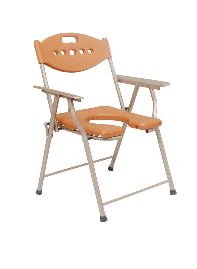 Green Nature Folding Elderly Disabled Man And Pregnant Lady Stainless Steel Shower And Bathing Room Commode Chair With Toilet Seat Comfortable Safe Toliet Stool Anti-Skid - Image 4