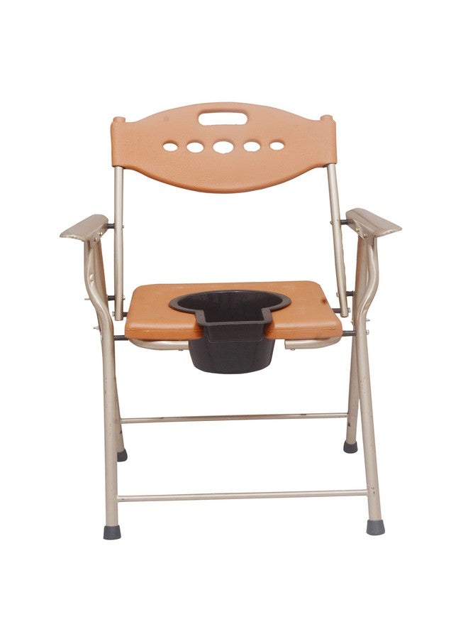 Green Nature Folding Elderly Disabled Man And Pregnant Lady Stainless Steel Shower And Bathing Room Commode Chair With Toilet Seat Comfortable Safe Toliet Stool Anti-Skid - Image 2