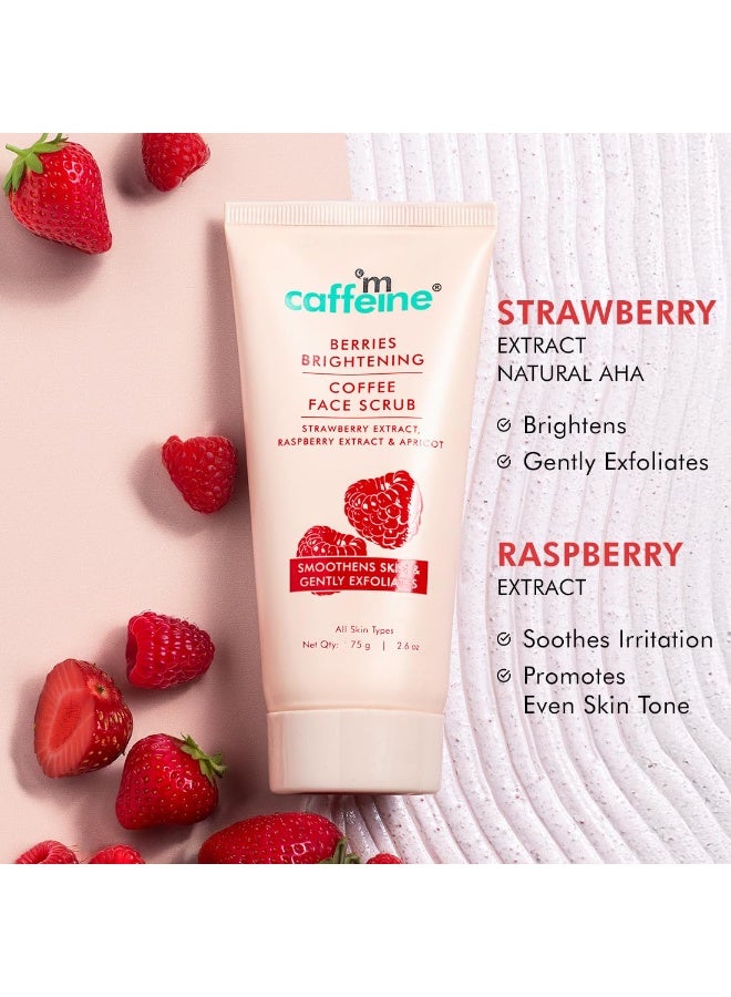 mcaffeine Berries Brightening Coffee Face Scrub For Glowing Skin | Gently Exfoliates, Smoothes & Improves Skin Tone | Removes Tan & Dead Skin | For Women & Men - Pack Of 2 - 75Gm - Image 4