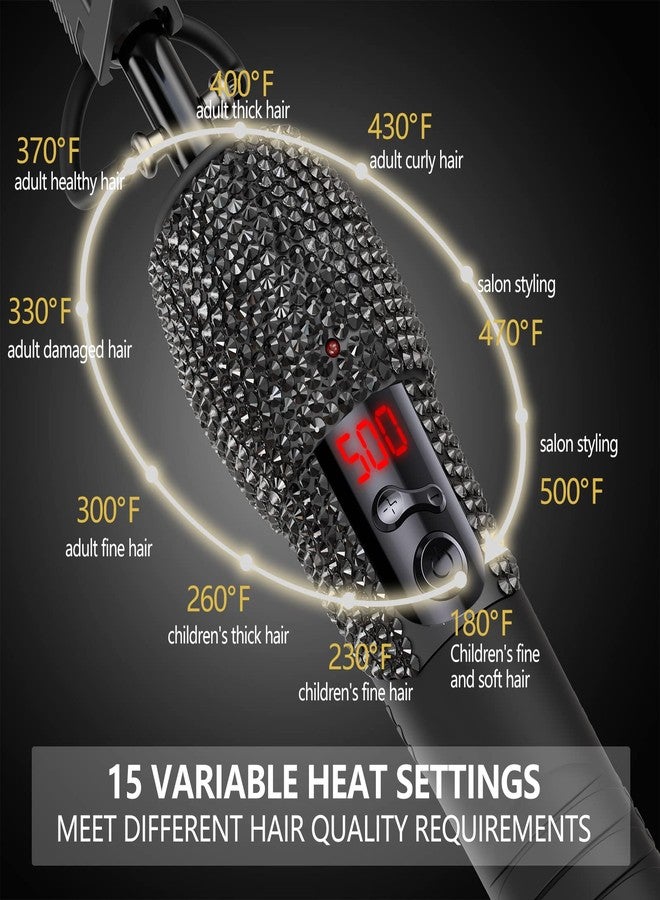 DAN Technology LCD Screen Digital Display Diamond Shaped Hot Comb, Black, 13.1 x 2.3 inches, 500 Degree Plug in Hot Comb with Adjustable Temperatures, Temperature Lock, Suitable for All Hair Types - Image 2