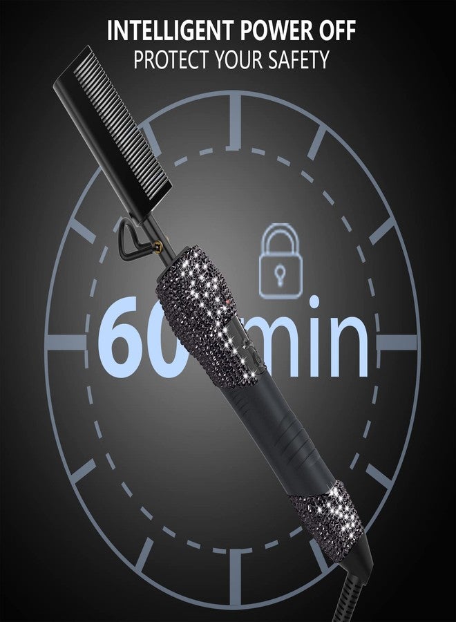 DAN Technology LCD Screen Digital Display Diamond Shaped Hot Comb, Black, 13.1 x 2.3 inches, 500 Degree Plug in Hot Comb with Adjustable Temperatures, Temperature Lock, Suitable for All Hair Types - Image 4