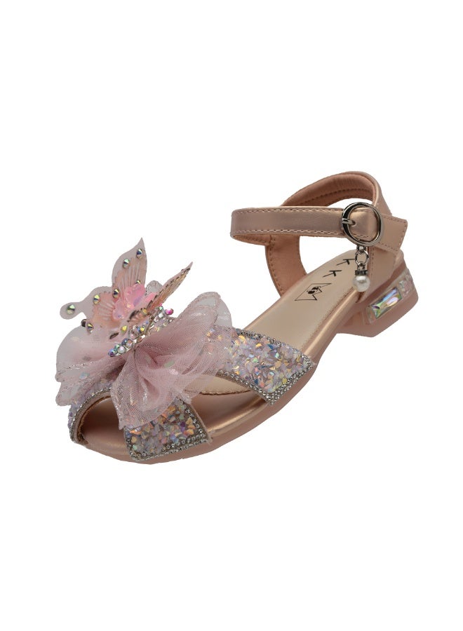 لاكي كيدز صندل بنات لوككي كيدز مغلق الأصابع مريح ونفاذ الهواء مع فراشات زاهية للأطفال الصغار - Image 1