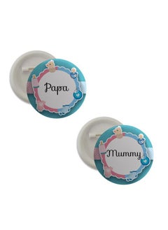 D2c D2C Baby Shower/Birthday Button Badges for Mummy Papa Glossy Finished 58 mm Button Badges Pack of 2pc 