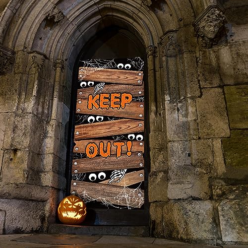 IMISHM Halloween Door Decorations Halloween Door Cover Large Fabric Halloween Decorations for Front Door Halloween Porch Sign for Halloween Party Decorations - Image 3