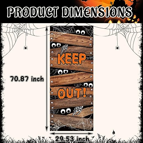 IMISHM Halloween Door Decorations Halloween Door Cover Large Fabric Halloween Decorations for Front Door Halloween Porch Sign for Halloween Party Decorations - Image 2