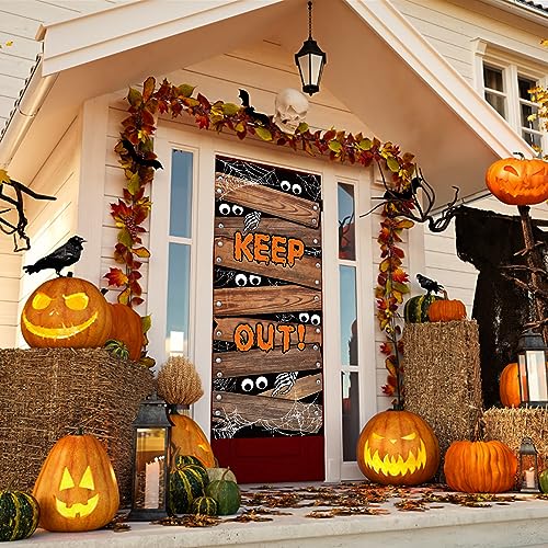 IMISHM Halloween Door Decorations Halloween Door Cover Large Fabric Halloween Decorations for Front Door Halloween Porch Sign for Halloween Party Decorations - Image 5