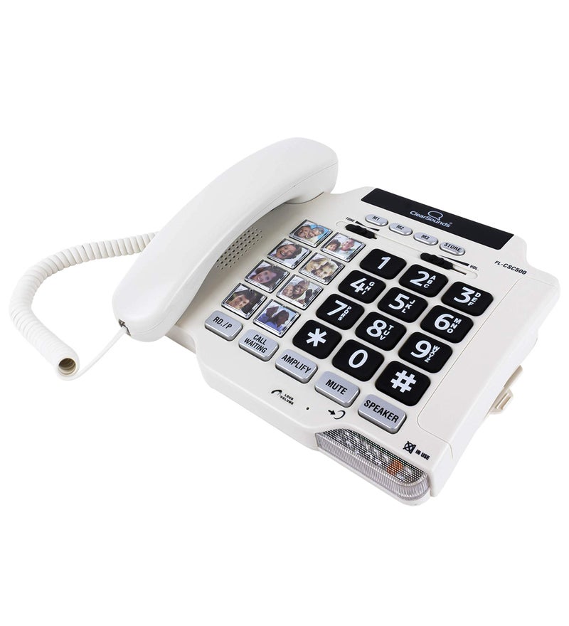 ClearSounds CSC500 Amplified Landline Phone with Speakerphone and Photo Frame Buttons - Up to 30dB Amplification, T-Coil Hearing Aid Compatible - Image 1