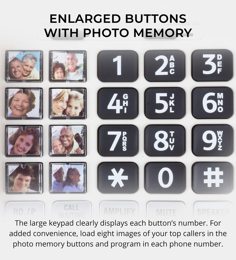 ClearSounds CSC500 Amplified Landline Phone with Speakerphone and Photo Frame Buttons - Up to 30dB Amplification, T-Coil Hearing Aid Compatible - Image 4