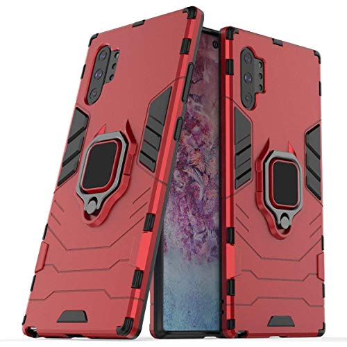 MaiJin Compatible with Samsung Galaxy Note 10 Plus Galaxy Note10 Plus 5G Case Metal Ring Grip Kickstand Bumper Works with Magnetic Car Mount Dual Layer Rugged Cover Red - Image 1
