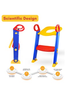 HEXAR HEXAR Toilet Potty Training Seat with Step Stool Ladder Training Toilet for Kids Boys Girls Toddlers -Comfortable Safe Potty Seat with Anti-Slip Pads Ladder  - Image 3