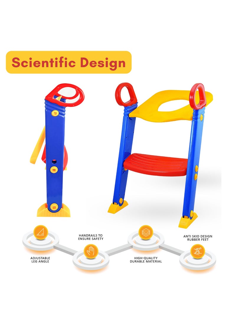 HEXAR HEXAR Toilet Potty Training Seat with Step Stool Ladder Training Toilet for Kids Boys Girls Toddlers -Comfortable Safe Potty Seat with Anti-Slip Pads Ladder  - Image 3