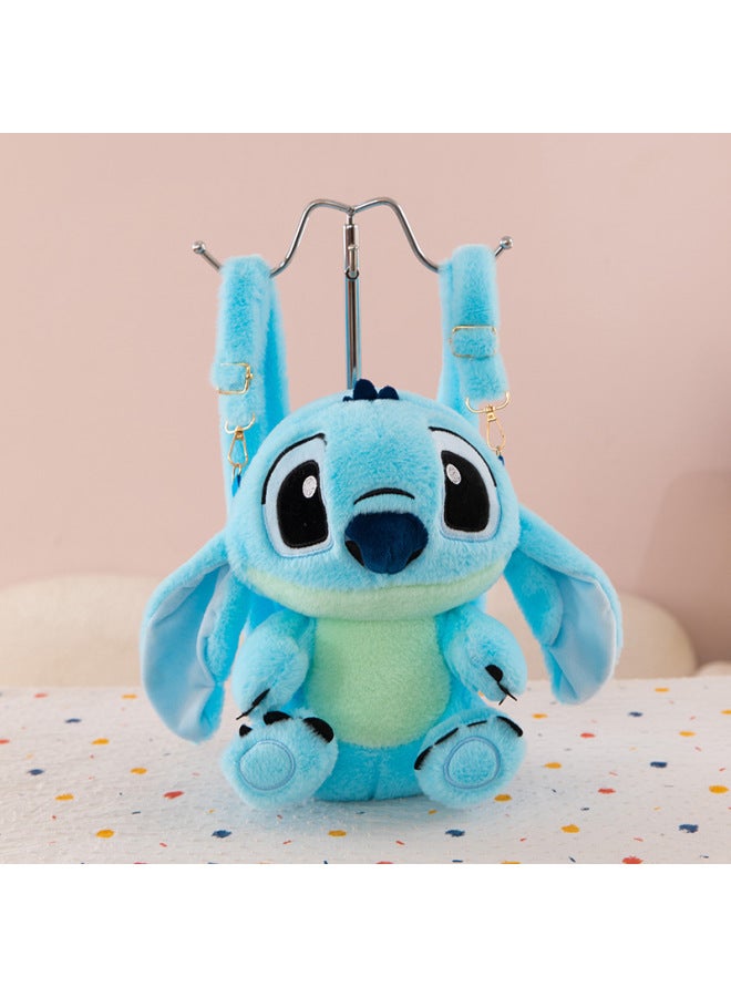 Stilly Doll Bag Large Capacity Backpack Student Bag Toy Backpack Soft Cute Cartoon Plush Plush Plush Bag-Color:Light Blue-Height:30cm - Image 1