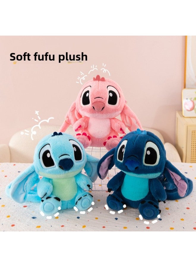 Stilly Doll Bag Large Capacity Backpack Student Bag Toy Backpack Soft Cute Cartoon Plush Plush Plush Bag-Color:Light Blue-Height:30cm - Image 2