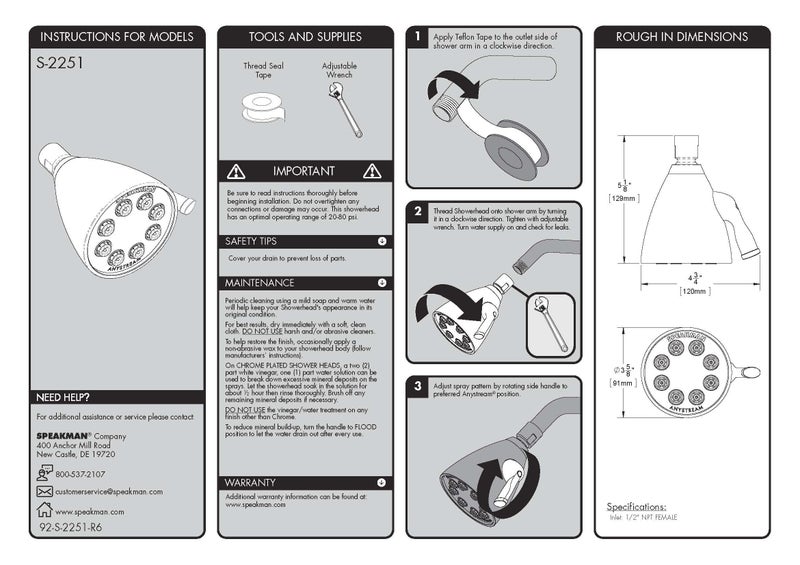 Speakman S-2251-ORB Signature Icon Anystream High Pressure Adjustable Solid Brass Shower Head, Oil-Rubbed Bronze , 2.5 GPM - Image 5