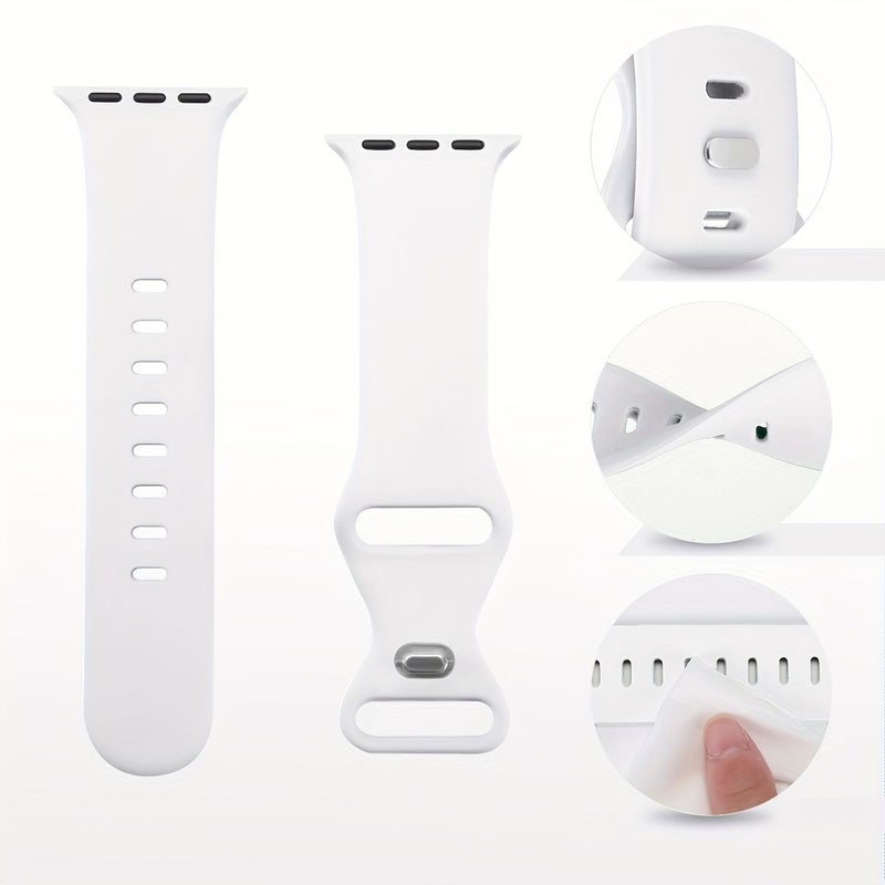 لساعة Apple Watch مقاس 40 مم، مجموعة من قطعتين، حزام رياضي من السيليكون باللون الأحمر الوردي، مع غطاء حماية من الصدمات من مادة TPU، حزام كلاسيكي ناعم مريح قابل للتعديل ومتين، بدون واجهة الساعة - Image 3