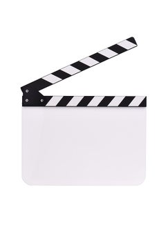 Generic لوح تصفيق من الأكريليك مقاس 30*24 سم/ 12*9 بوصة، لوح تصفيق لمخرجي الأفلام مقطوع من الأردواز، لوح تصفيق فارغ قابل للمسح الجاف مع أعواد بيضاء وسوداء  - Image 1