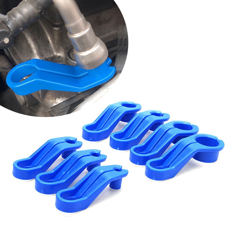 Fluher 7 PCS Car Transmission Oil Cooler Pipe Quick Disassembly Tool Fuel Line Disconnect Disassembler 14 516 38 12 58 34 78 Inch Tool Set Universal for Car Repair Accessories Blue