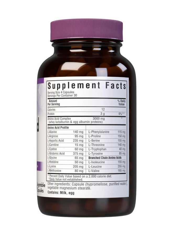 Bluebonnet Amino Acid 750 mg 120 veg Capsules - Image 2