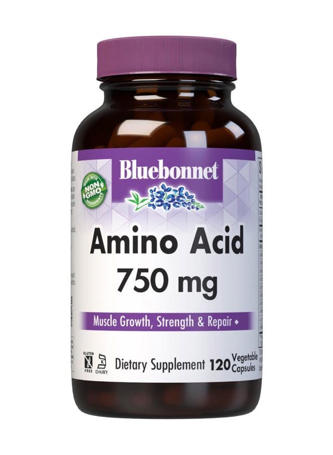 Bluebonnet Amino Acid 750 mg 120 veg Capsules - Image 1