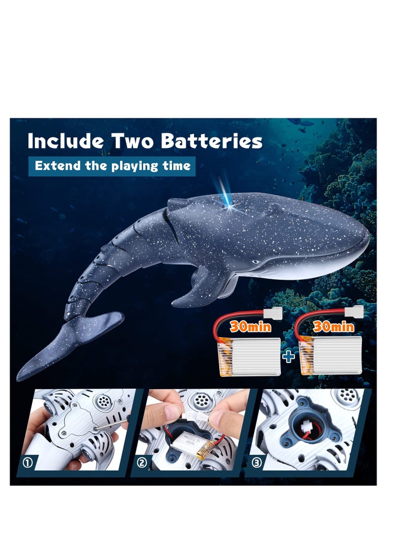 SOLARAE ألعاب حمام السباحة سمكة القرش عن بُعد المطورة الجديدة، قارب RC مائي خارجي، ألعاب رش الماء سمكة القرش لحمام السباحة، للأطفال من عمر 8-12 سنة، الأولاد والبنات من عمر 6 سنوات وما فوق (2 بطارية) - Image 4