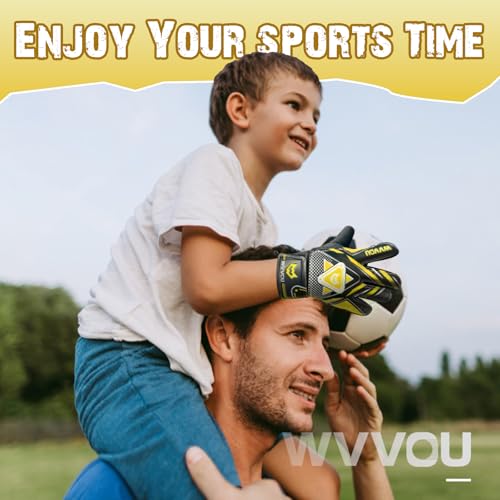 WVVOU Goalkeeper Gloves for Kids Youth, Soccer Goalie Gloves with Double Protection, Anti-Slip Soccer Gloves, Super Grip - Image 3