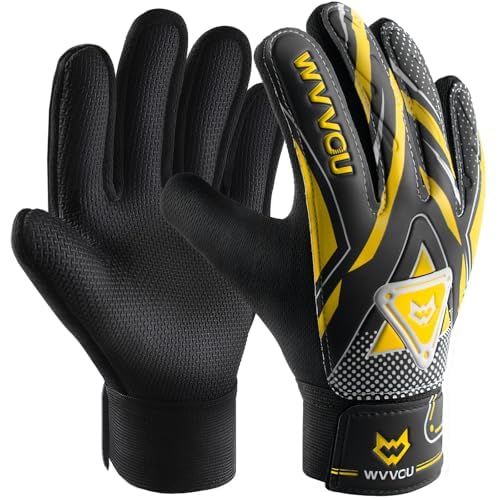 WVVOU Goalkeeper Gloves for Kids Youth, Soccer Goalie Gloves with Double Protection, Anti-Slip Soccer Gloves, Super Grip - Image 1