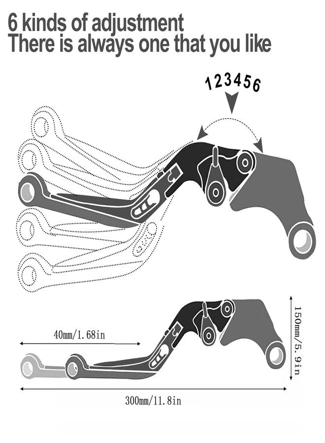 XIDAODIT Motorcycle Folding Extendable Adjustable Clutch Brake Levers for GSXR750 gsxr600 GSX-R K1 K2 K3 K4 K5 K6 K7 K8 K9 K10 (Black) - Image 5