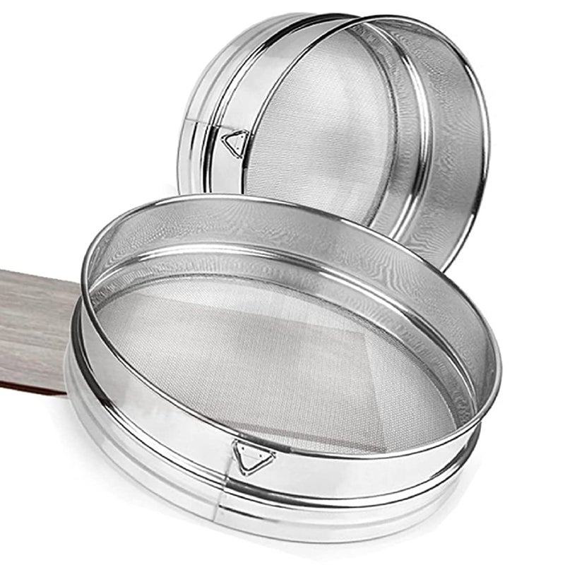 Kuber Industries Kuber Industries Stainless Steel Flour SieveSifter Set of 2 Silver Standard 21 x 21 x 6 Centimeters  - Image 4