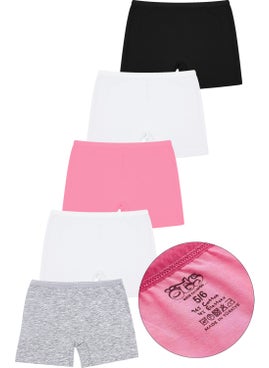 TS Girls Colorful Cotton 5-Pack Lycra Boxer Tights, Underwear, Underwear  - Image 1