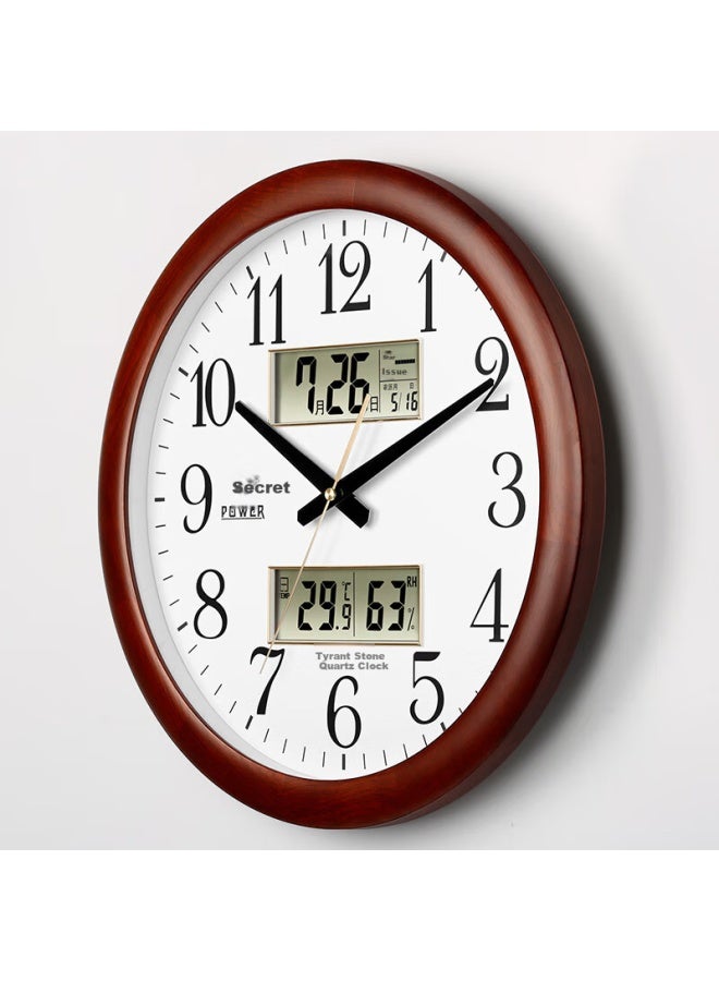 Power Solid Wood Wall Clock, Living Room Timepiece, Simple Hanging Clock, Perpetual Calendar Quartz Clock, 43cm, 13006 - Image 5