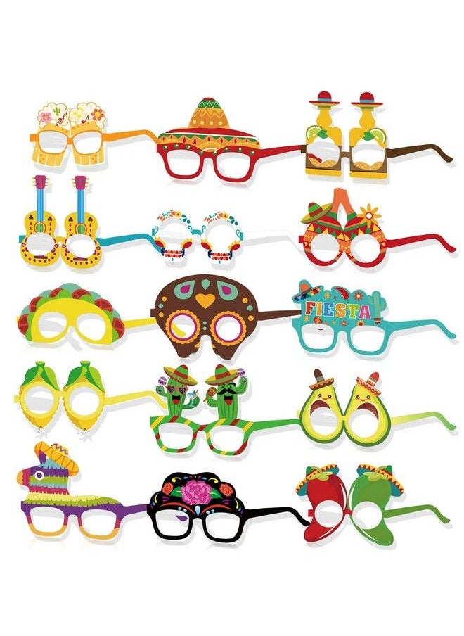 Fiesta Party Supplies 15 Pairs Mexican Themed Costume Paper Eyeglassess Cinco De Mayo Photo Booth Props For Taco Tout Donkey Pinatas Cactus Decoration Let Fiesta Party Decorations - pzsku/Z24A4A1F37C6A5C2209D7Z/45/_/1688536877/477e7d13-1649-4f62-8343-b2b3fba2d77c