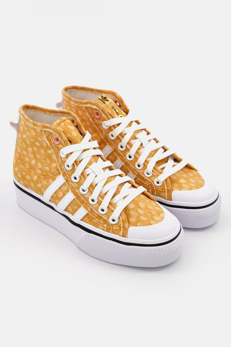 adidas Originals Adidas Originals x Disney Women Nizza Platform Mid Lace Up Shoes, Brown  - Image 1