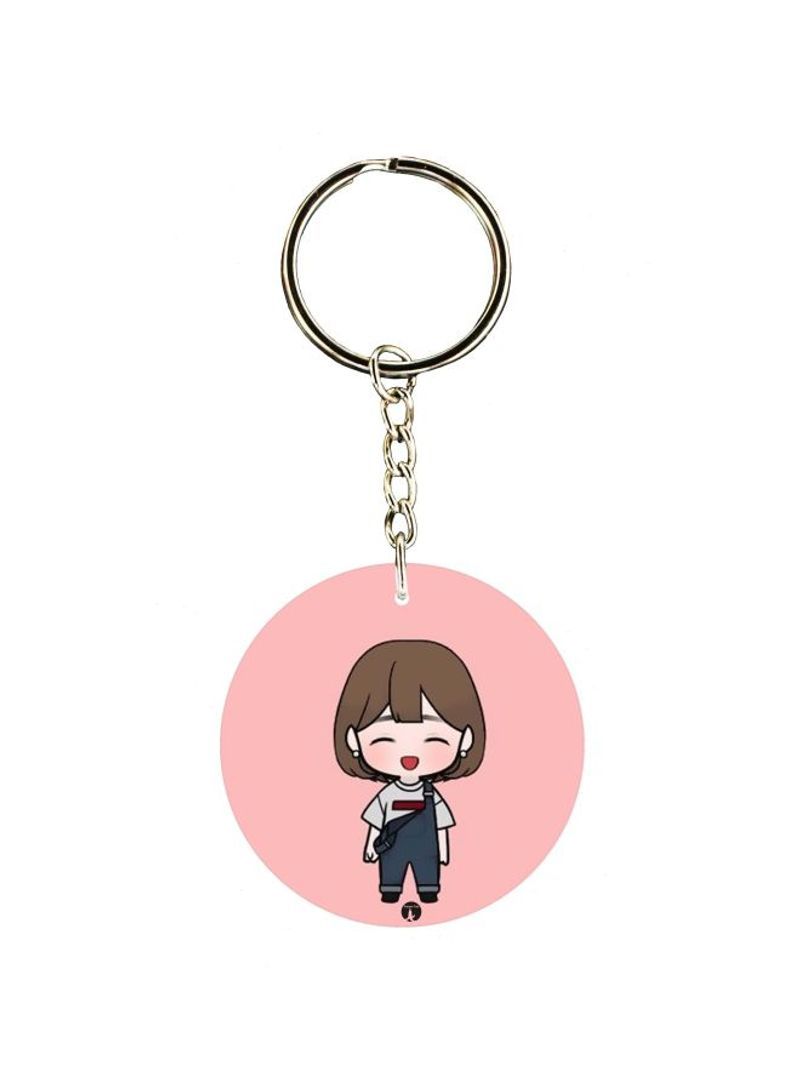 Cartoon Themed Single Sided Keychain
