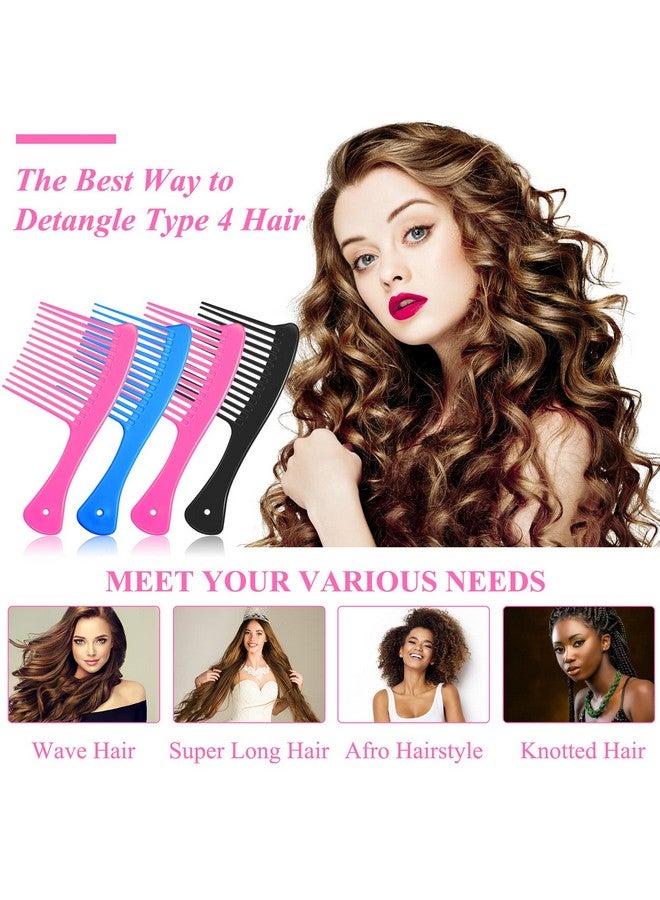 4 Pieces Wide Tooth Combs Detangling Comb Big Comb Jumbo Rake Comb Wide Tooth Comb For For Thick Long Hair And Curly Hair Mixed Colors
