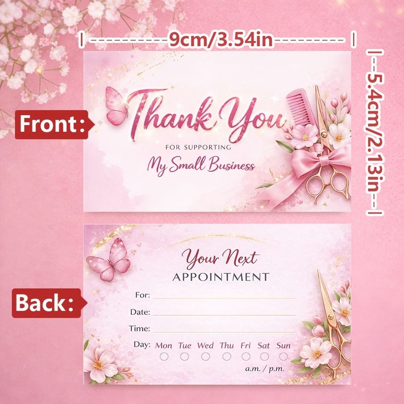 48pcs Floral Thank You Cards For Beauty Salon Appointment Customer Info Recording - Image 2