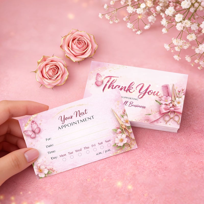 48pcs Floral Thank You Cards For Beauty Salon Appointment Customer Info Recording - Image 3