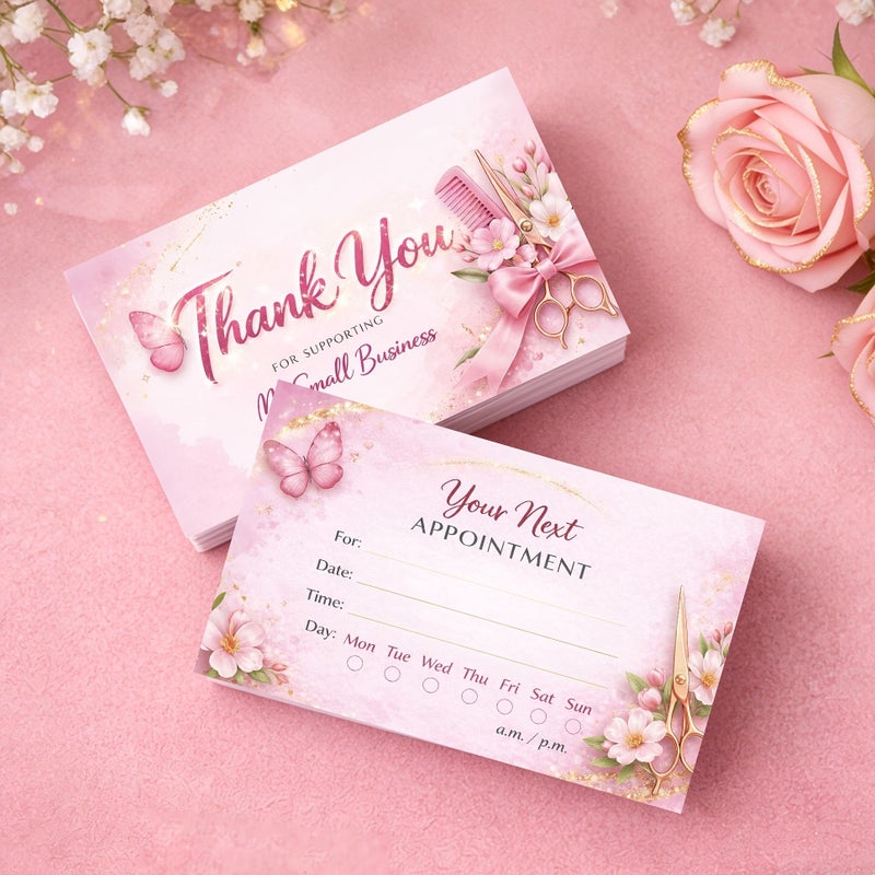 48pcs Floral Thank You Cards For Beauty Salon Appointment Customer Info Recording - Image 5