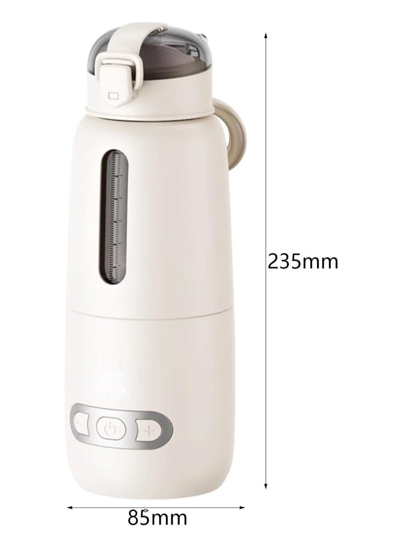 عام زجاجة ماء كهربائية محمولة لتسخين الحليب زجاجة ماء محمولة قابلة لإعادة الشحن، زجاجة ماء محمولة قابلة للشحن، بيج 300 مل - Image 5