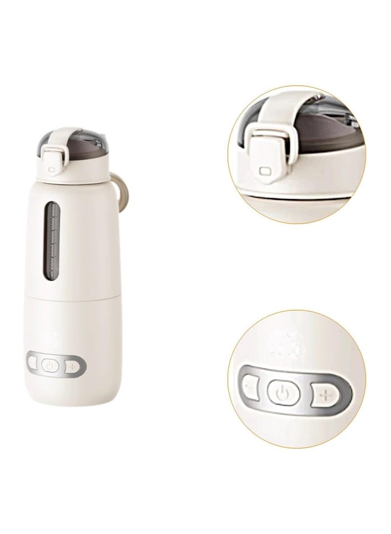 عام زجاجة ماء كهربائية محمولة لتسخين الحليب زجاجة ماء محمولة قابلة لإعادة الشحن، زجاجة ماء محمولة قابلة للشحن، بيج 300 مل - Image 3