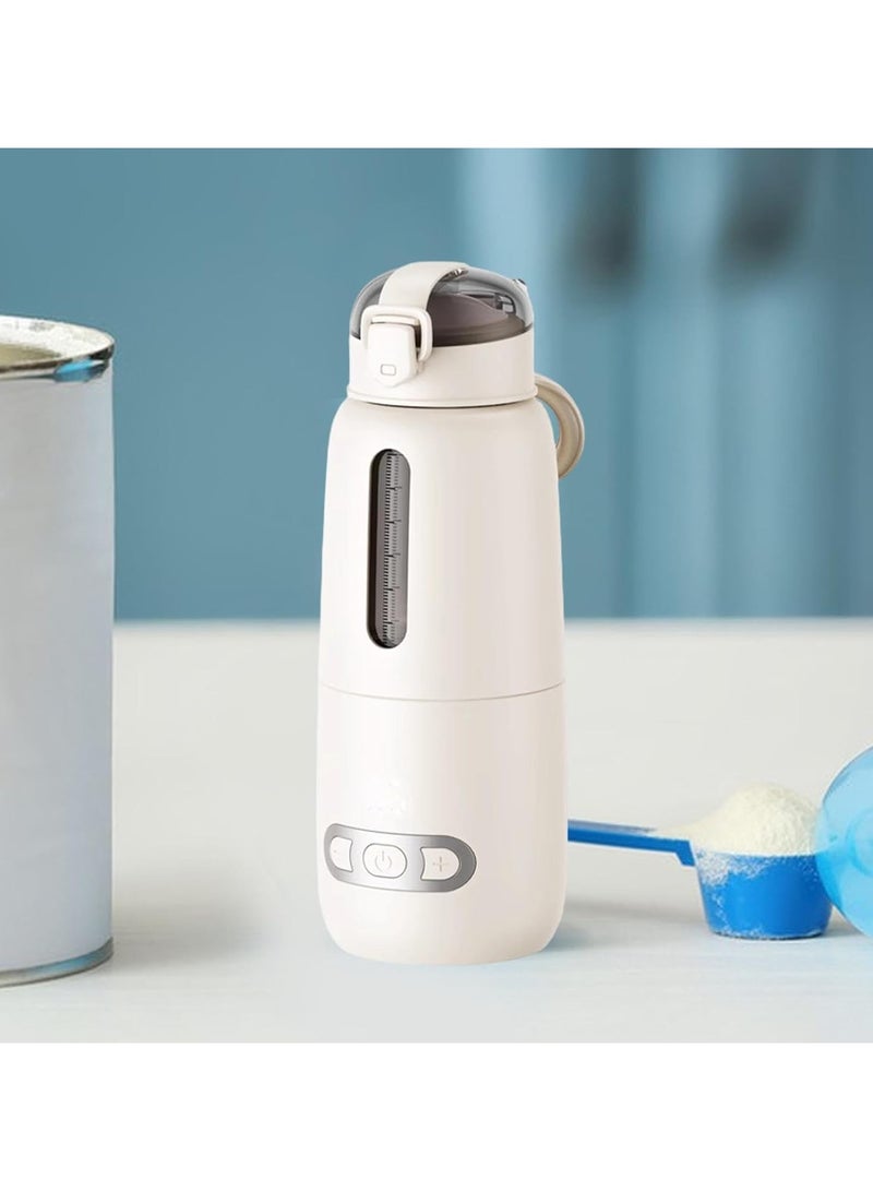 عام زجاجة ماء كهربائية محمولة لتسخين الحليب زجاجة ماء محمولة قابلة لإعادة الشحن، زجاجة ماء محمولة قابلة للشحن، بيج 300 مل - Image 2
