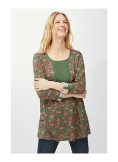 Big Blooms Embroidered Packet Tunic