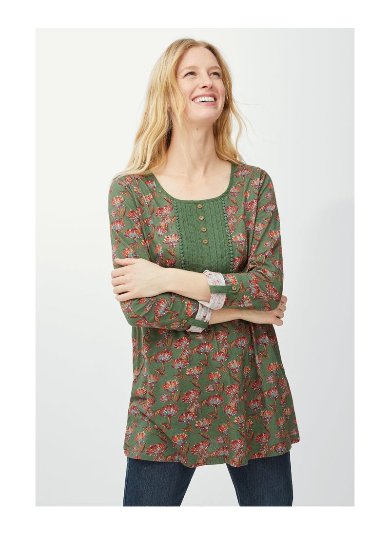 mantaray - Big Blooms Embroidered Packet Tunic - Image 1