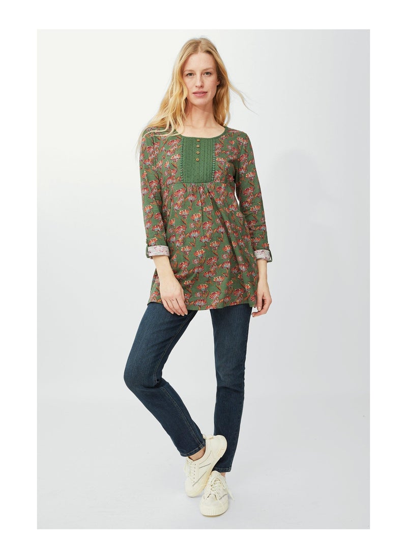 mantaray - Big Blooms Embroidered Packet Tunic - Image 1