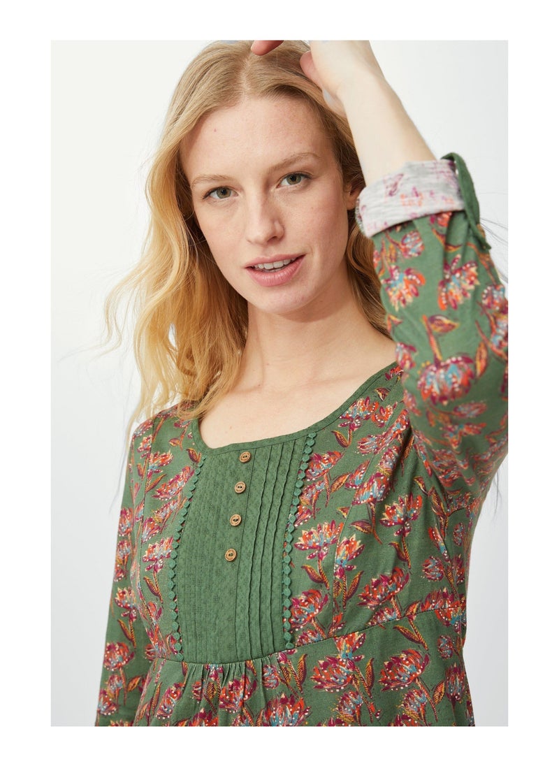 mantaray - Big Blooms Embroidered Packet Tunic - Image 1