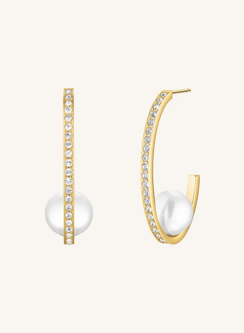 RoseField Rosefield Modern Pearl Statement Earring Gold - JEPSG-J1290