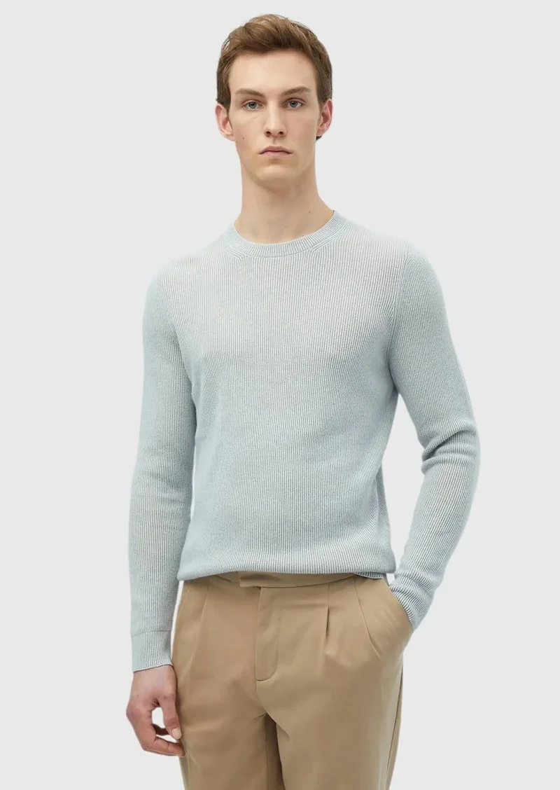 RAMSEY Light Blue Knitwear Sweatshirt