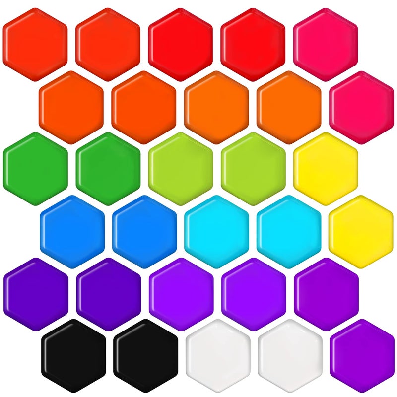 MORCART 30PCS Hexagon Refrigerator Magnets Colorful Fridge Magnets Locker Magnets for School Office Whiteboard 15color
