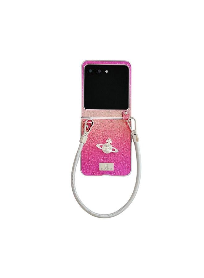 اس-توب جراب لهاتف Motorola Razr 40 Ultra Kirin Pattern بتغطية كاملة مع حزام معصم - Image 1